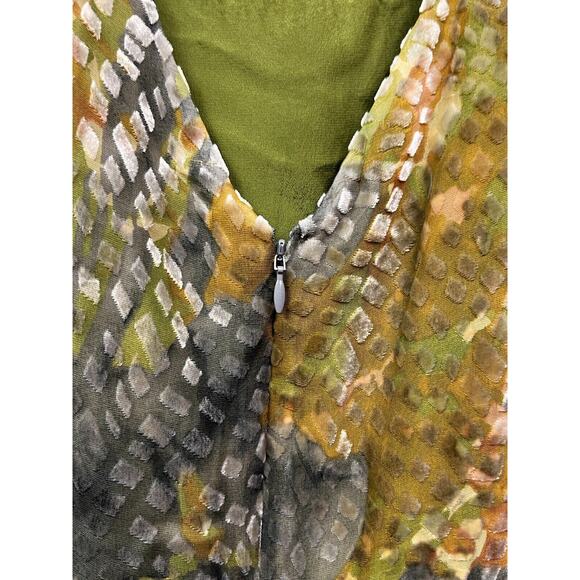 Beth Bowley Anthropologie Shift Dress Womens Medium Silk‎ Textured earth tones - Picture 6 of 8